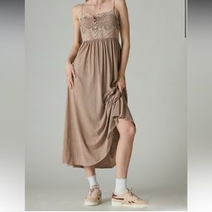 Lucky Brand midi lace button front summer dress